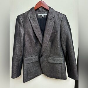 Veronica Beard Silver and Black Blazer Tailored Professional Style